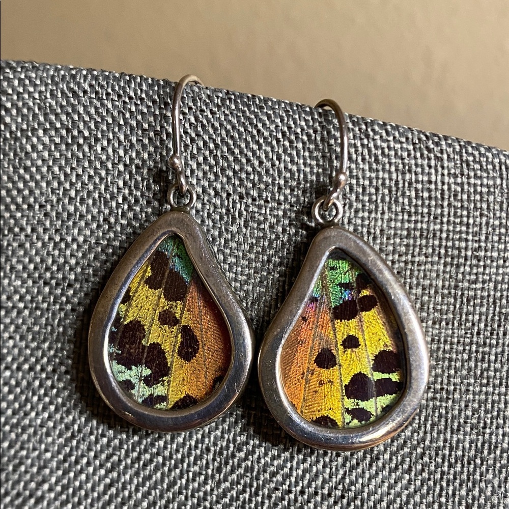 Natural Sterling Silver Madagascar Sunset Teardrop Earrings